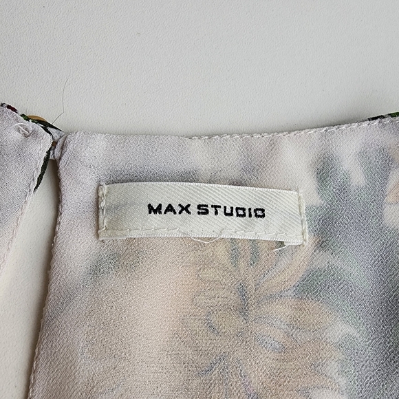Max Studio Womens Dressy Tank Top Sz Small White Floral Party Going Out School - Picture 7 of 11